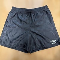 レトロ・レア umbro チェック柄 サテン ブラック サッカーパンツ
