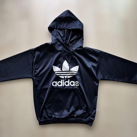 adidas 紺 パーカー レディース フーディー Mサイズ 光沢サテン