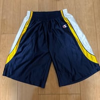 Champion バスケットボールパンツ バスパン M ネイビー/イエロー 光沢