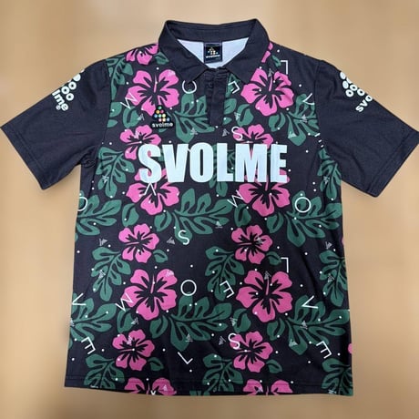 SVOLME 花柄シャツ Sサイズ 黒/ピンク