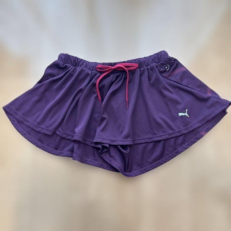 PUMA 紫色 レディース ランニング スカート型ショートパンツ