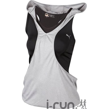 Puma フード付きタンクトップ グレー/ブラック レディース L