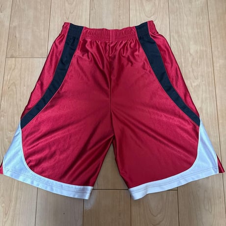 asics バスケットボールパンツ バスパン レッド 光沢