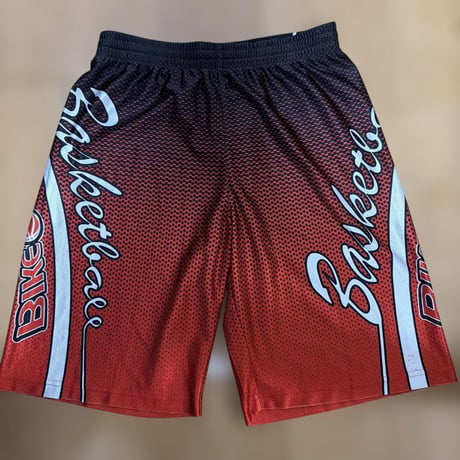 BIKE バスケットボールパンツ Lサイズ 赤黒 光沢