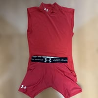 UNDER ARMOUR 赤 アンダーシャツ パンツ セットアップ