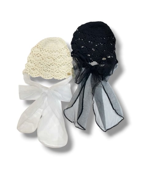 mother's made/マザーズメイド 410801 チュールリボンニットキャップ(黒)  ＊