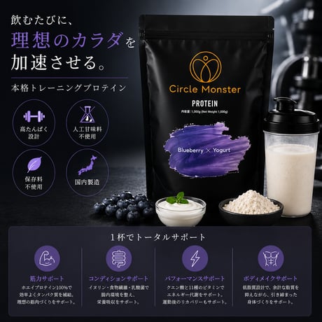 サークルモンスタープロテイン　ブルーベリーヨーグルト味