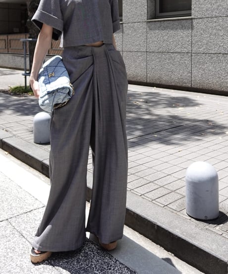 【3】Front Drape Pants(Gray)