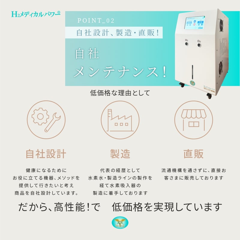 MEGA5400｜高濃度水素吸入器＆酸素吸入器｜水素発生量3600ml/分｜ご
