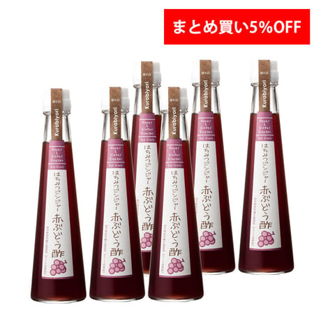 【まとめ買い割引】はちみつジンジャー赤ぶどう酢 200ml 6本