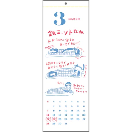 2027年カレンダー「鉄三、うちの猫たちはね。」