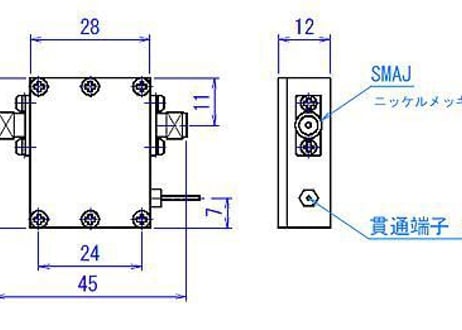 広帯域インピーダンス変換器 （FETプローブ）高出力 1Mオーム→50オーム 10Hz~10MHz 4Vpp ゲイン20dB 【受注生産】【組込み用】