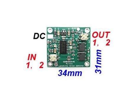 ラッチリレーコントロール基板 RL-LC1　２コイルラッチリレーに対応 【受注生産】【組込み用】