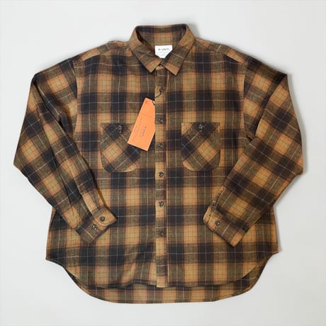 H.UNIT"Shaggy check work shirt"(camel) unisex