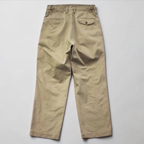 H.UNIT "Sulfur drill two tuck trousers" (beige) unisex