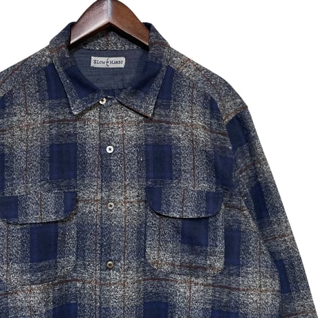 Slow Hands"flannel check malibu shirts"(gray)unisex