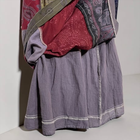 Slow Hands "over dyed bandana patch work skirt"(women's)
