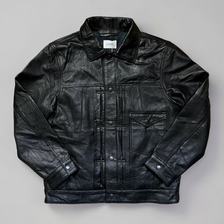 yoused"3pocket 1st type leather jacket"(black)unisex