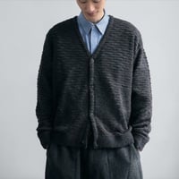 eyya"W/R tiger pattern boucle knit cardigan"(black)unisex