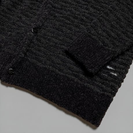 eyya"W/R tiger pattern boucle knit cardigan"(black)unisex