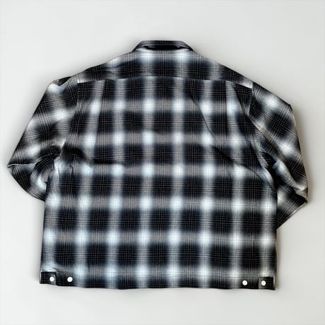 H.UNIT"indigo check shirt"(black) unisex