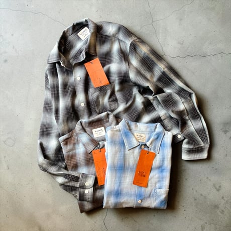 yk様　予約商品　H.UNIT"indigo check shirt"(blue) unisex