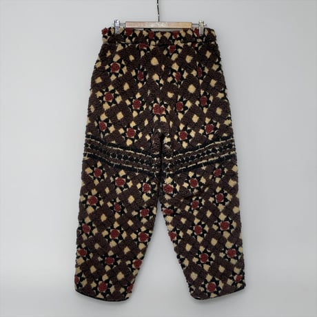 ASEEDONCLOUD"Station floor pattern boa fleece trousers"(brown)unisex