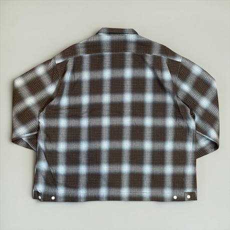 H.UNIT"indigo check shirt"(blown) unisex
