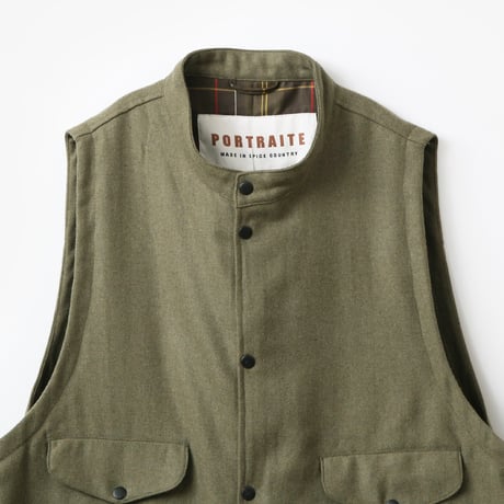 PORTRAITE"over vest"(smoky green wool)unisex