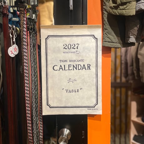 TigreBrocante 2027 calender "table"