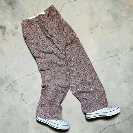 TigreBrocante "check herringbone wool comodo slacks"(pink)women's