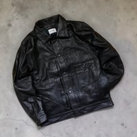 yoused"3pocket 1st type leather jacket"(black)unisex