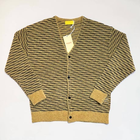eyya"W/R tiger pattern boucle knit cardigan"(yellow)unisex