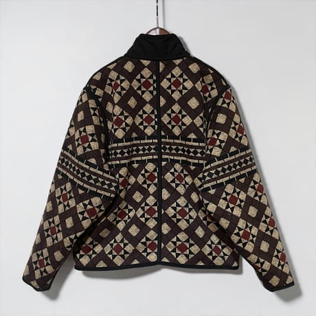 ASEEDONCLOUD"Station floor pattern boa fleece blouson"(brown)unisex