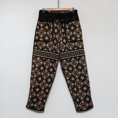 ASEEDONCLOUD"Station floor pattern boa fleece trousers"(brown)unisex