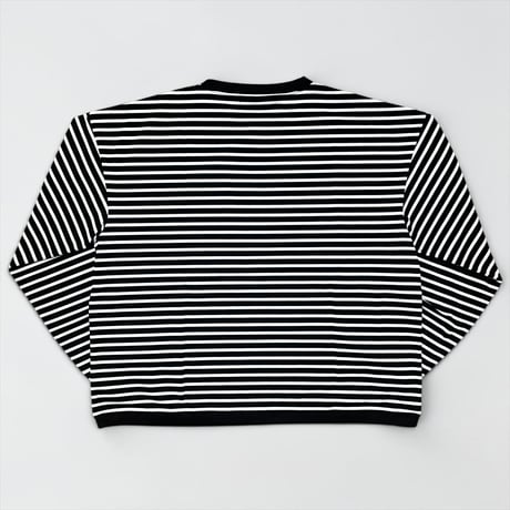 amne "TWISTED BORDER long sleeve tee" (black×white) unisex