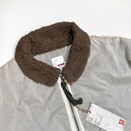 dip ltd "micro ripstop nylon boa liner bomber  jacket" (off white)unisex