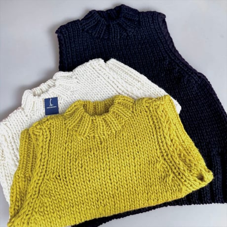 TigreBrocante"low gauge wide rib vest"(3color)unisex