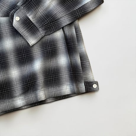 H.UNIT"indigo check shirt"(black) unisex