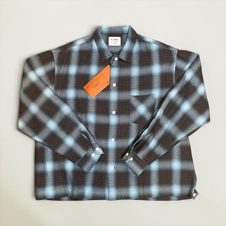 H.UNIT"indigo check shirt"(blown) unisex