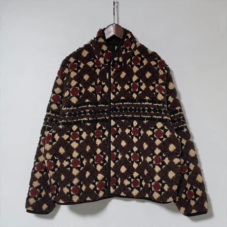 ASEEDONCLOUD"Station floor pattern boa fleece blouson"(brown)unisex