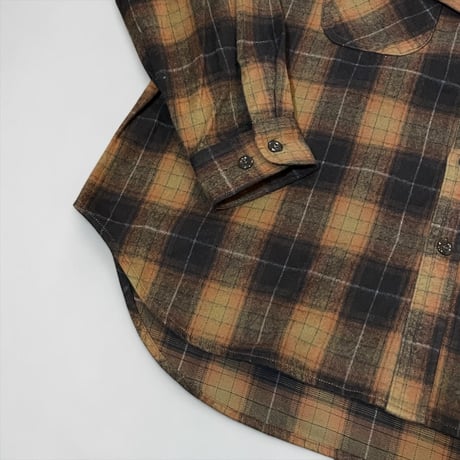H.UNIT"Shaggy check work shirt"(camel) unisex