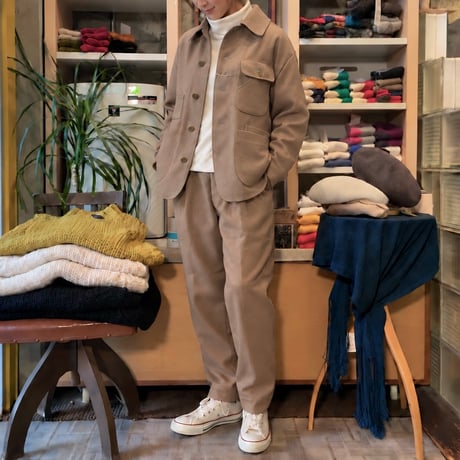 ASEEDONCLOUD"Handwerker saxony wool HW slacks" (beige)unisex