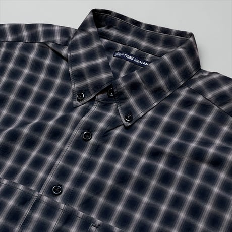 TigreBrocante"OG ombre check B.D boatswain shirts"(black)unisex
