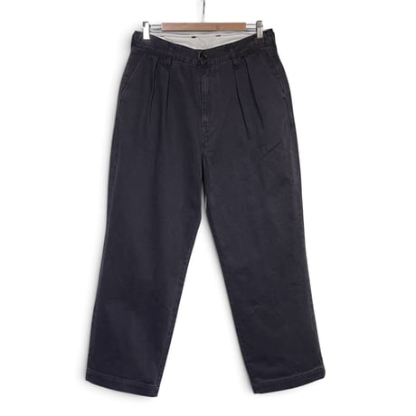 H.UNIT "Sulfur drill two tuck trousers" (black) unisex