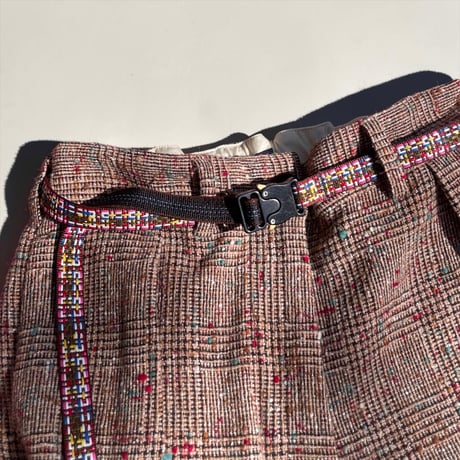 TigreBrocante "check herringbone wool comodo slacks"(pink)women's