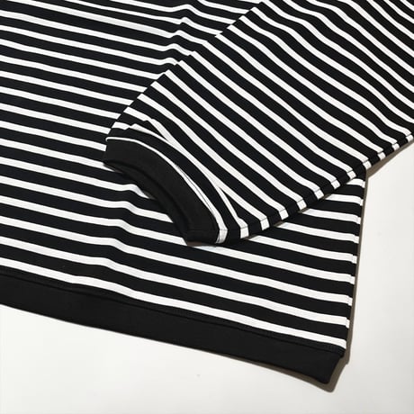 amne "TWISTED BORDER long sleeve tee" (black×white) unisex