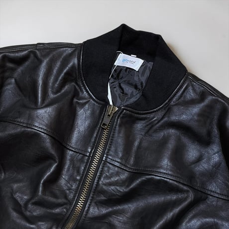 yoused"leather bomber jacket"(black)unisex