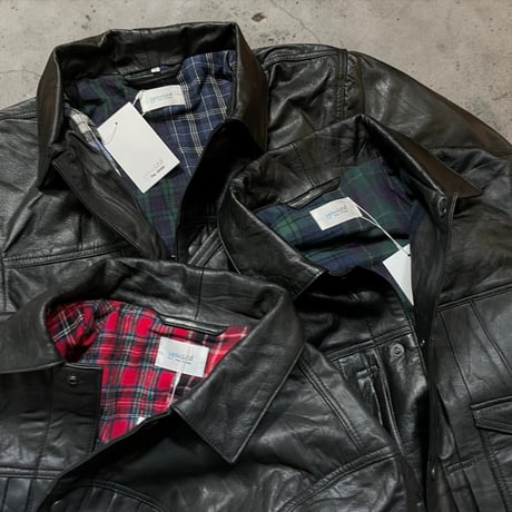 yoused"3pocket 1st type leather jacket"(black)unisex