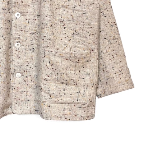 TigreBrocante"wool tweed showl color tab shirts jacket"(ivroy)unisex